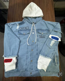 Credo - Blue Denim . White Hoodie